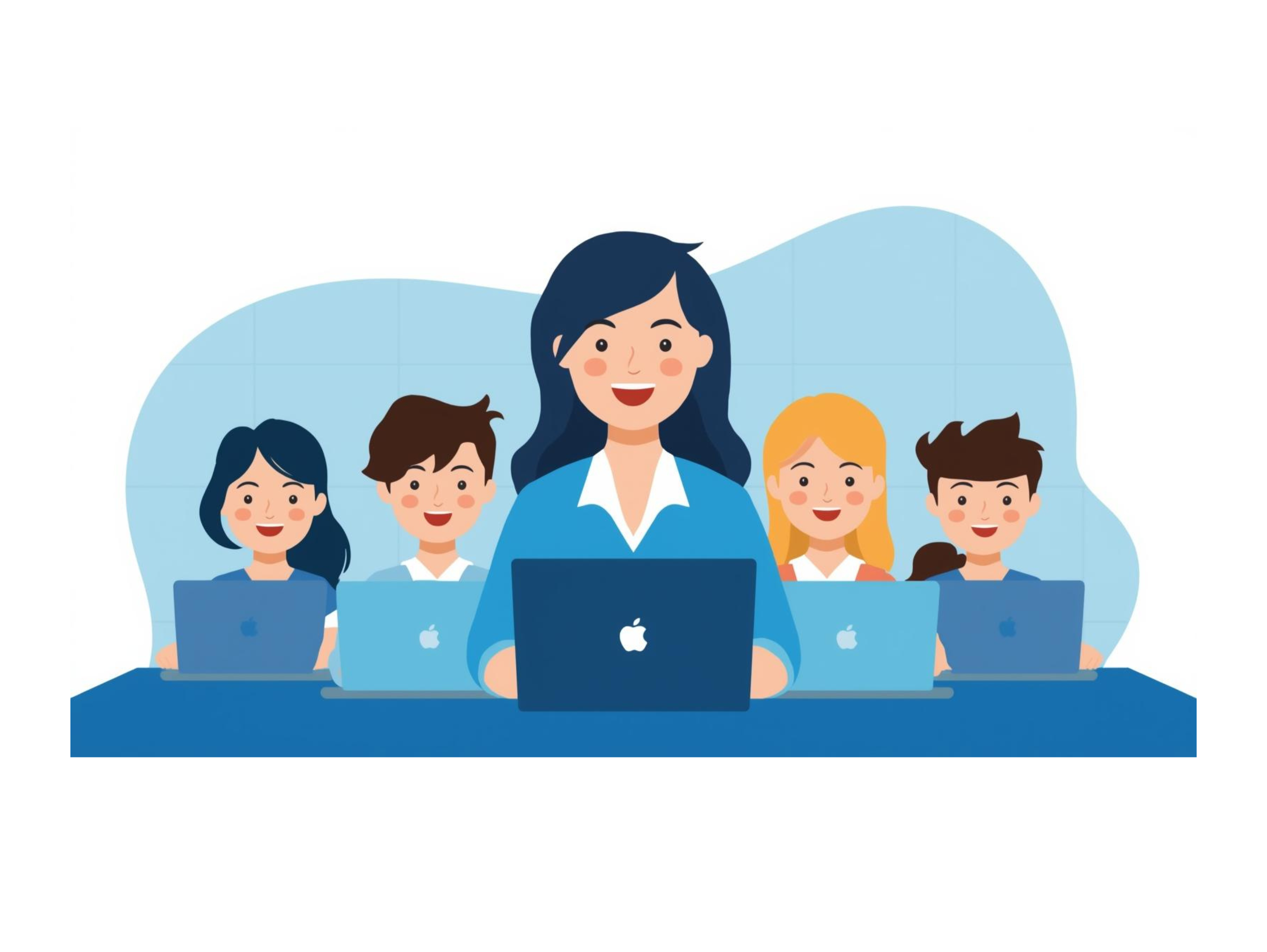 Teachers and students using AI education tools